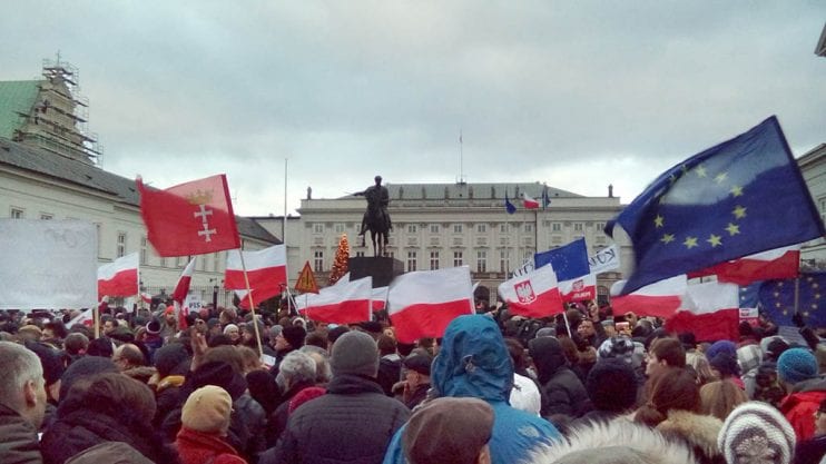 Anti-government Protests In Poland Over EU And Democracy