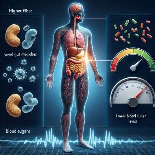 diabetics high fiber diet feeds gut microbes lowering blood sugar