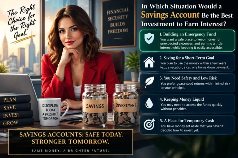 In which situation would a savings account be the best investment to earn interest: In a crash
